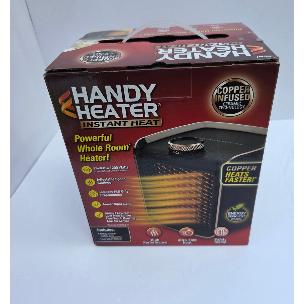 Handy Heater Instant Heat Black New Portable Copper Infused - Picture 3 of 8
